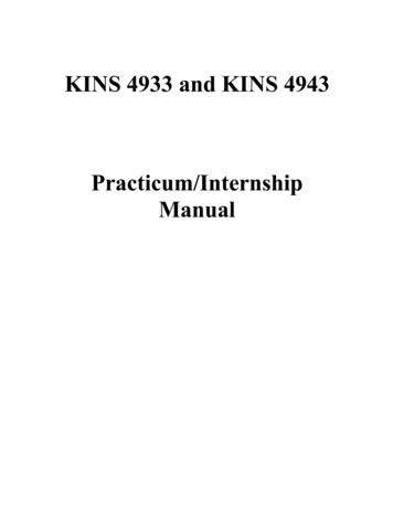KINS Practicum/Internship Manual April 2022