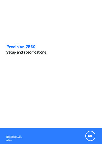 Precision 7560 Setup And Specifications - Dell