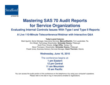 Mastering SAS 70 Audit Reports For Service Organizations