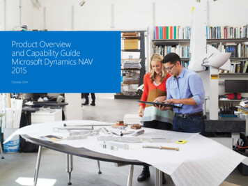 Menu 1 Product Overview And Capability Guide Microsoft Dynamics NAV