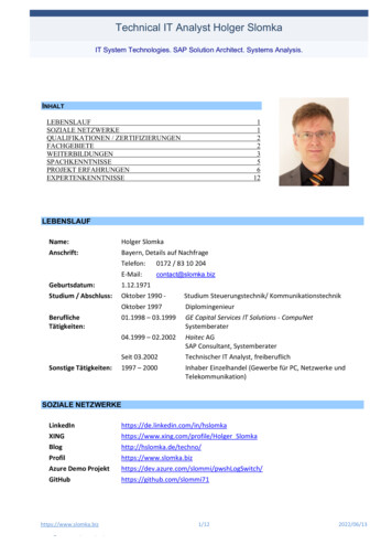 Technical IT Analyst Holger Slomka