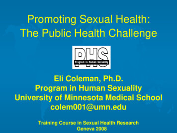 Promoting Sexual Health: The Public Health Challenge