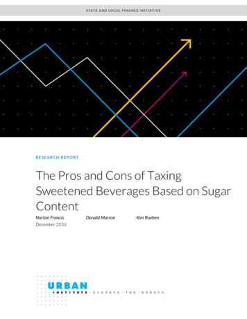 Pros And Cons Of Taxing Sweetened Beverages Based On Sugar Content