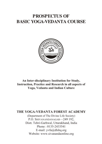 PROSPECTUS OF BASIC YOGA-VEDANTA COURSE - Sivananda Online