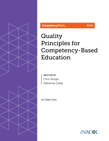 Quality Principles For Competency-Based Education