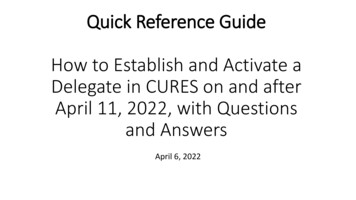 Quick Reference Guide Delegate Association