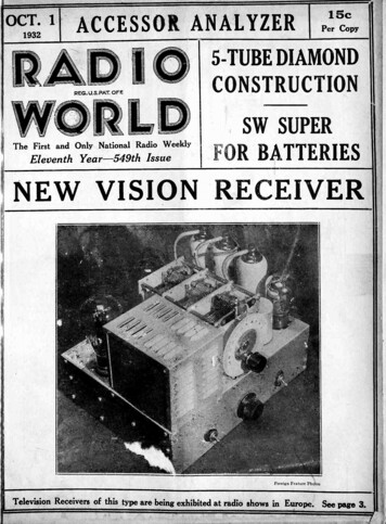 Weekly Eleventh Year -549th Issue NEW VISION RECEIVER