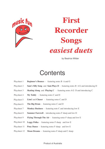 First Recorder Songs - Music Fun Worksheets