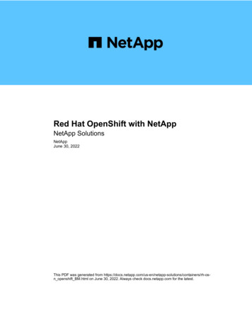 Red Hat OpenShift With NetApp : NetApp Solutions