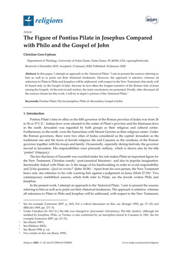 The Figure Of Pontius Pilate In Josephus Compared With Philo And . - MDPI