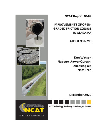 NCAT Report 20-07 IMPROVEMENTS OF OPEN- GRADED FRICTION COURSE IN .