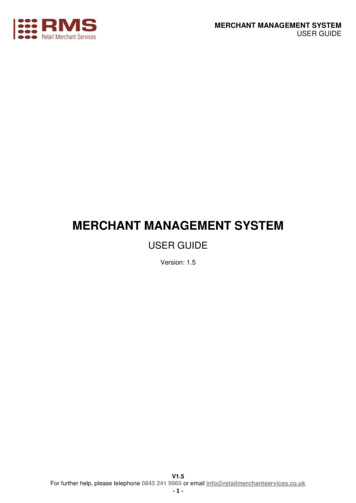 MERCHANT MANAGEMENT SYSTEM - Retail Merchant Services