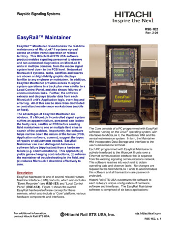 RSE-1E2 Rev. 2-20 EasyRail Maintainer - Hitachi Rail