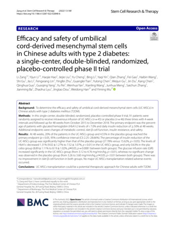 Efficacy And Safety Of Umbilical Cord-derived Mesenchymal Stem Cells In .