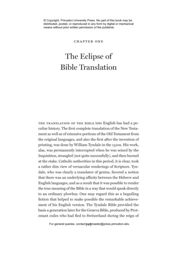 The Eclipse Of Bible Translation - Princeton University