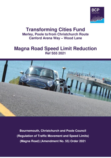 Magna Road Speed Limit Reduction - Bournemouth