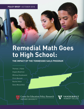 Remedial Math Goes To High School - Harvard University