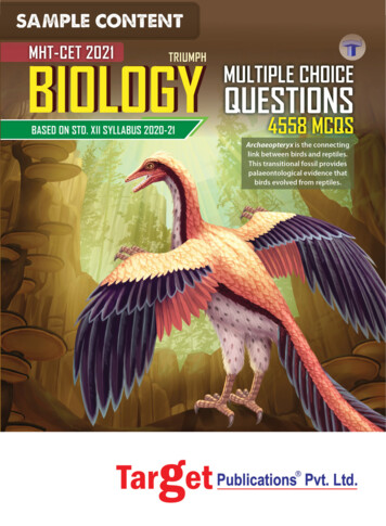 Sample PDF Of MHT CET Triumph Biology Book By Target Publications