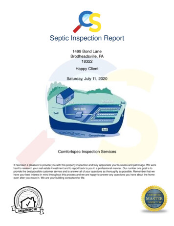 Septic Inspection Report - ComfortSpec Home Inspections