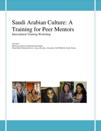 Saudi Arabian Culture: A Training For Peer Mentors