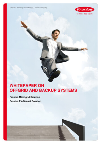 WHITEPAPER ON OFFGRID AND BACKUP SYSTEMS - Fronius International