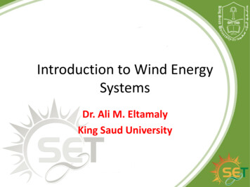 Introduction To Wind Energy Systems - KSU