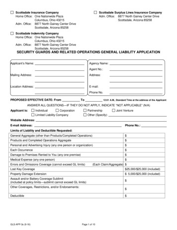 Security Guards And Related Operations General Liability Application