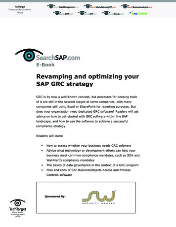 Revamping And Optimizing Your SAP GRC Strategy - Bitpipe
