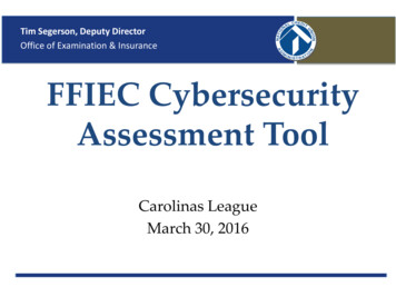 Office Of Examination & Insurance FFIEC Cybersecurity Assessment Tool