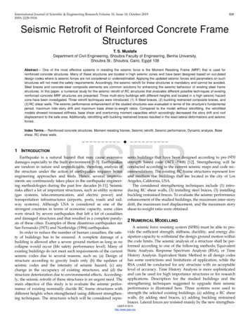 Seismic Retrofit Of Reinforced Concrete Frame Structures - IJSER