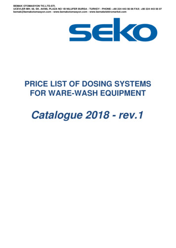 Price List Of Dosing Systems For Ware-wash Equipment