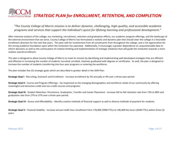 STRATEGIC PLAN For ENROLLMENT, RETENTION, AND COMPLETION - CCM