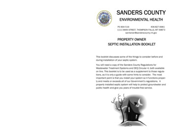 Septic Installation Booklet - SANDERS COUNTY