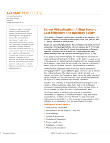 Server Virtualization: A Step Toward Cost Efficiency And Business Agility