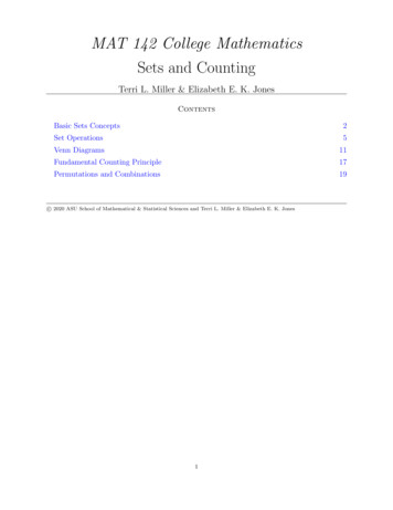 MAT 142 College Mathematics Sets And Counting