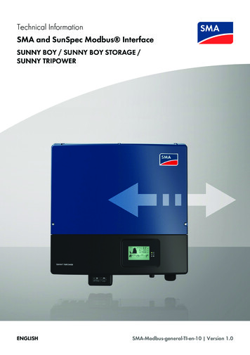 Technical Information - SMA And SunSpec Modbus Interface