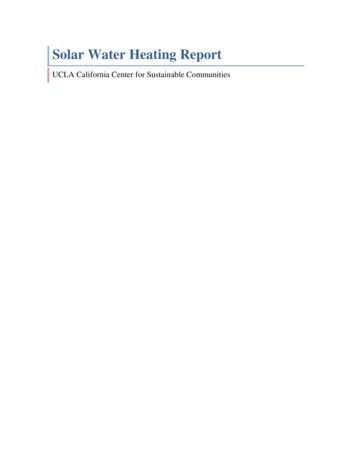 Solar Water Heating Report - Moving Science To Action