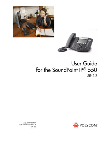 SoundPoint IP 550 User Guide SIP 2 - Polycom