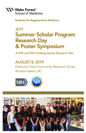 2019 Summer Scholar Program Research Day & Poster Symposium