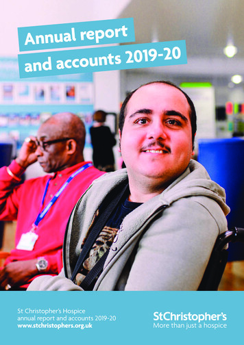 St Christopher's Hospice Annual Report And Accounts 2019-20 Dec20