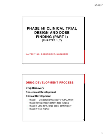 Phase I/Ii Clinical Trial Design And Dose Finding (Part I)