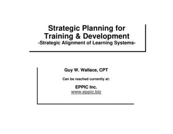 Training & DevelopmentStrategic Planning For - EPPIC