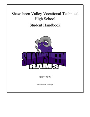 Shawsheen Valley Vocational Technical High School Student Handbook