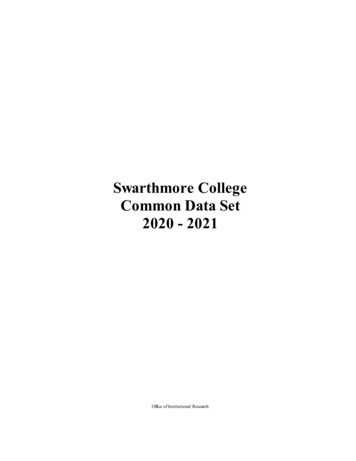 Swarthmore College Common Data Set 2020 - 2021