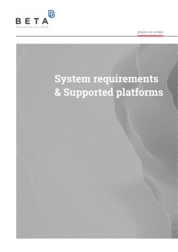 Supported Platforms And Minimum Hardware Requirements