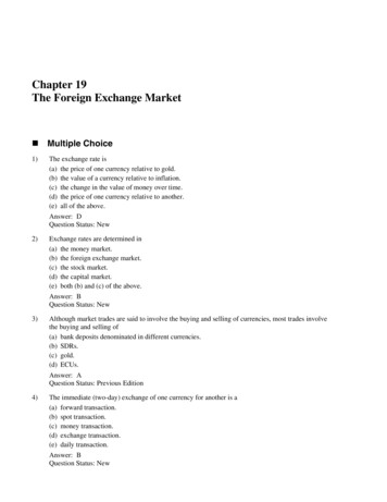 Chapter 19 The Foreign Exchange Market - Uch.edu.tw