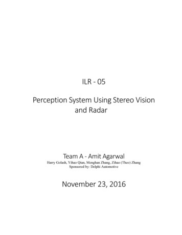 ILR - 05 Perception System Using Stereo Vision And Radar