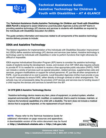 Technical Assistance Guide Assistive Technology For Children & Youth .