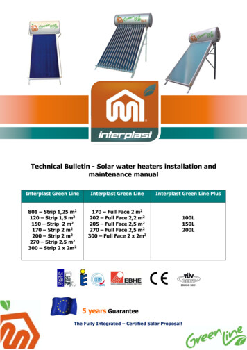 Technical Bulletin - Solar Water Heaters Installation And . - Interplast