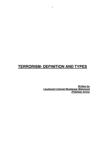TERRORISM- DEFINITION AND TYPES - WordPress 